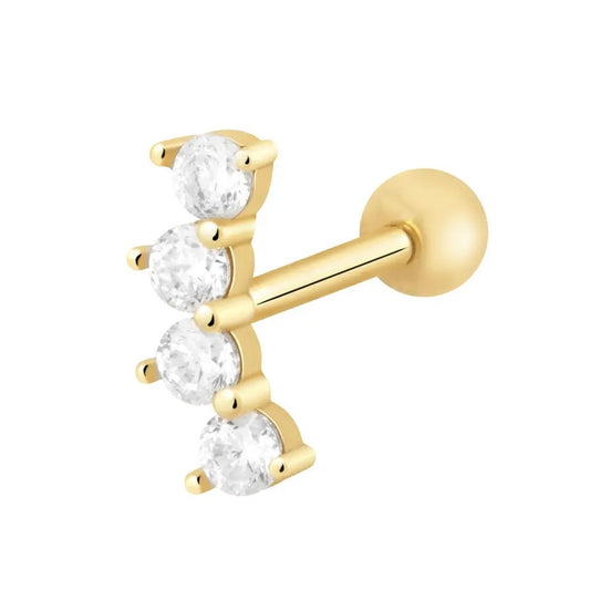 TinyBeat - 14k Gold Plated 925 Sterling Silver Piercing - Earring